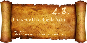 Lazarovits Begónia névjegykártya